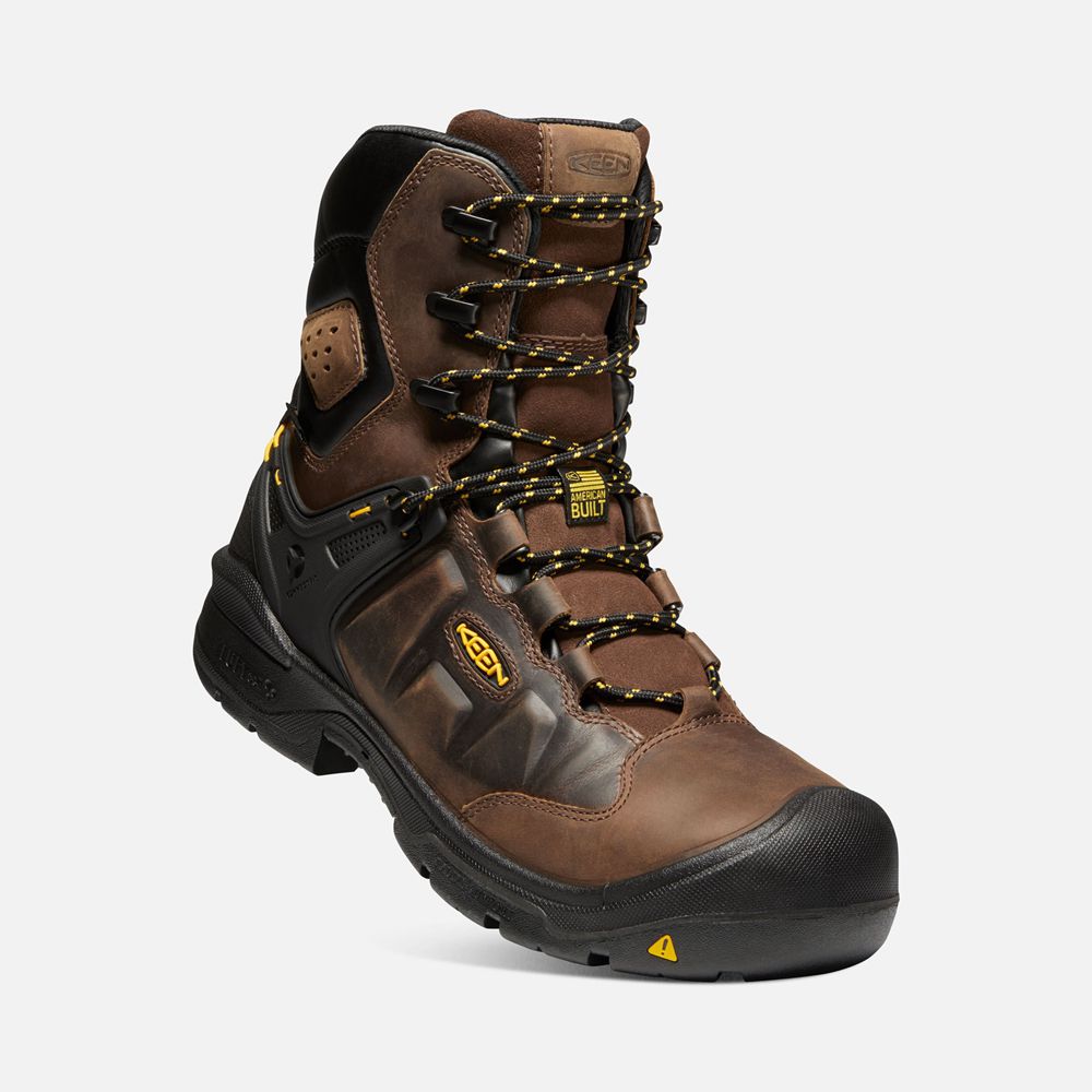 Botas de Trabajo Keen Mexico Marrom - Hombre Dover 8\" Insulated Waterproof (Carbon-Fiber Toe) - HJ07